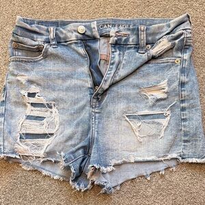 American Eagle Outfitters Ripped Light Blue Jean Shorts